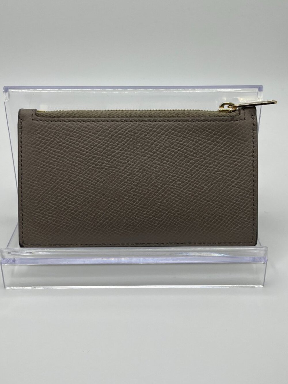 Celine Gray Grained Leather Zipped Compact Card Holder - Picture 2 of 10